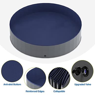 Niubya Foldable Dog Swimming Pool, Collapsible Hard Plastic, Portable Bath Tub for Pets Dogs and Cats, Pet Wading Pool for Indoor and Outdoor, 72 x 12 Inches - Image 3