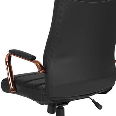 Flash Furniture Whitney High-Back Swivel LeatherSoft Desk Chair with Padded Seat and Armrests, Adjustable Height Padded Office Chair, Black/Rose Gold - Image 8