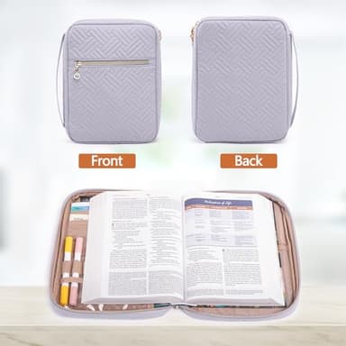 APLUFINE Bible Cover for Women - Soft Carrying Book Case With Accessories - Holder for Girls - Carrier Sleeve - Church Bag - Image 5