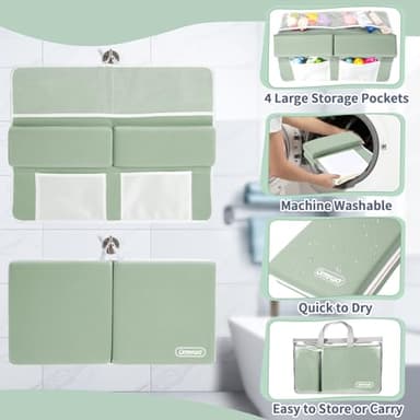 URMYWO Bath Kneeler and Elbow Rest Pad Set - 1.5" Thick Baby Bath Kneeler Pads with Toys Organizer, Anti-Slip Cozy Knee & Arm Support Bathtub Mat, Quick Dry Kneeling Pad for Baby Bath Time - Image 6