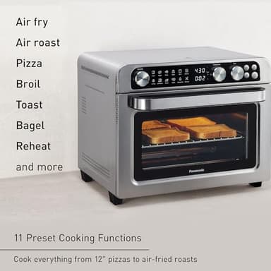 Panasonic FlashXpress Family Size Air Fryer Toaster Oven Combo, 11 Cooking Functions, 1800W PFAS-Free, Double Infrared Heating, Temperature Control Dial, Stainless Steel - NB-G211P - Image 4