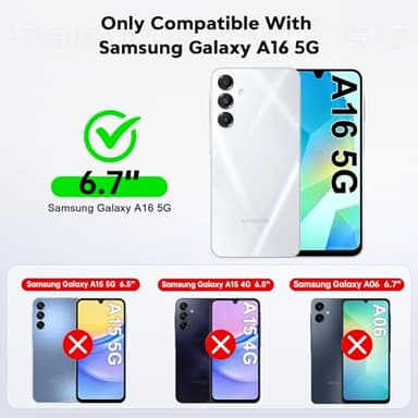 LeYi for Galaxy A16-5G Phone Case: Tempered Glass Screen Protector [2 Pcs]+ Full Camera Lens Protection,Love Heart Plating Luxury Shockproof Phone Case para Samsung A 16 5G Cute,Pink - Image 3