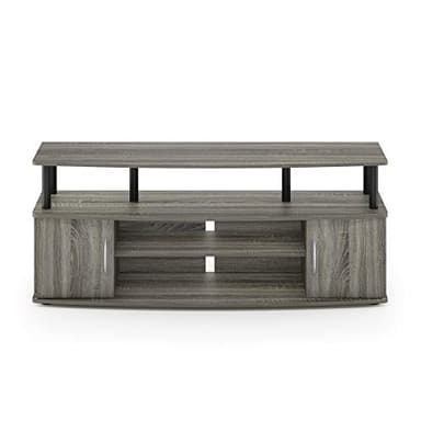 Furinno JAYA Large Entertainment Stand for TV Up to 55 Inch, French Oak Grey/Black - Image 7
