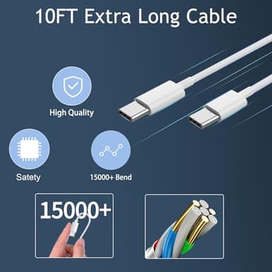 for iPhone 17 Charger Fast Charging, 30W USB C iPhone 17 Pro Max Chargers Block with 10Foot Long Type C Charger Fast Charging Cable Cord for iPhone 17 16 15 Pro/Pro Max/Plus Series/Android Phone - Image 4