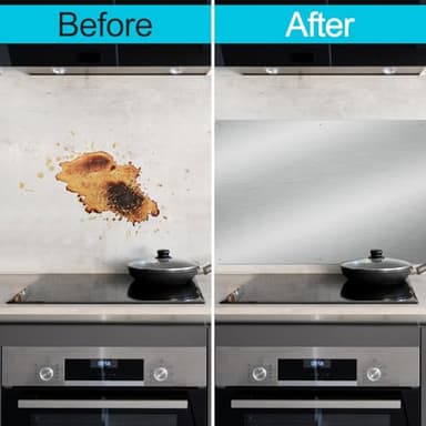 32" x 30" Thicken Heavy Range Hoods Stainless Steel Backsplash,Panel Splatter Guard for Stovetop,6 Pre Drilled Holes for Easy Installation,Keep the Walls Clean, Bright and Beautiful (32" x 30") - Image 5