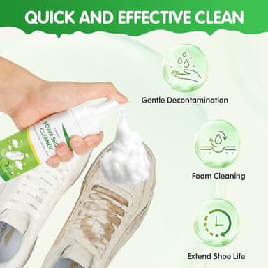 GLOWPOINT White Shoe Cleaner Foam – 6.76 oz Sneaker Cleaning Kit with Brush & Towel – Foam Shoe Cleaner for White Sneakers, PU Leather, Mesh & Fabric - Image 5
