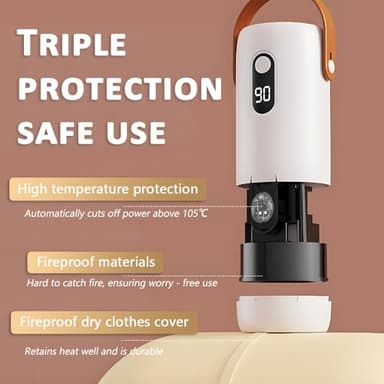 SL Nevnmoe Mini portable Clothes dryer, Mini Clothing Care Machine，easy to operate with timed shutdown, convenient to carry,for apartments, RVs, travel, used for lightweight clothing， underwear - Image 5