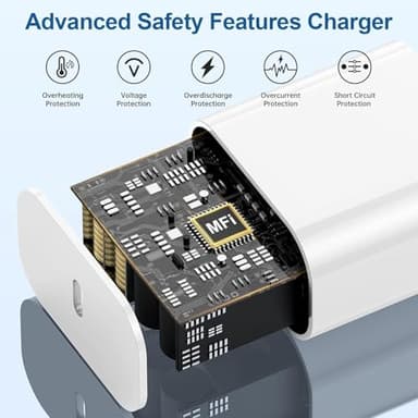 iPhone 17 16 15 Charger/10ft Type C to C Charging Cable Cord Long, USB C Fast Charging Block Plug for Apple iPhone 17 Pro Max/17 Air/16 Pro/15 Plus/AirPods/iPad/mini Plug Cube Birck Box Power Adapter - Image 3