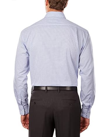 Tommy Hilfiger Men's Dress Shirt Regular Fit Non Iron Gingham, Empire Blue, 16.5" Neck 34"-35" Sleeve - Image 2