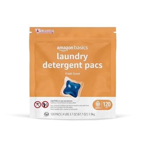Amazon Basics Laundry Detergent Pacs, Fresh Scent, 120 Count (Previously Solimo) - Image 1