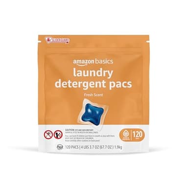 Amazon Basics Laundry Detergent Pacs, Fresh Scent, 120 Count (Previously Solimo) - Image 1