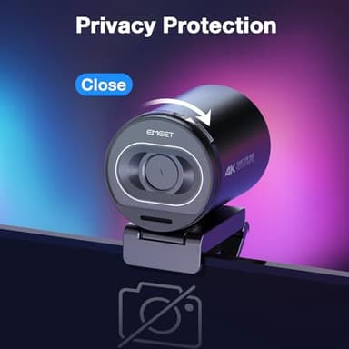 EMEET S600 4K Webcam with Tripod for Streaming - Sony 1/2.5'' Sensor, PDAF Autofocus, 1080P@60FPS, 2 Noise Reduction Mics, Built-in Privacy Cover, 73° FOV, Streaming Webcam for Product/Game/Beauty - Image 8
