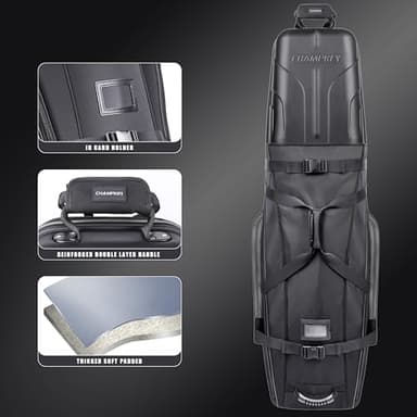 CHAMPKEY Professional Golf Travel Bags for Airlines with Password Lock - Hard Case Golf Travel Bag with Support Pole and Oversized Wheels - Image 2