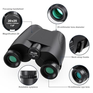 20x25 Compact Binoculars for Adults and Kids, High Power Adults Binoculars with Low Light Vision for Bird Watching, Outdoor Hunting, Travel, Concert - Image 4