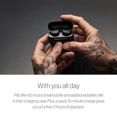 Bowers & Wilkins Pi8 Wireless Bluetooth Earbuds (Midnight Blue), in-Ear Bluetooth Earphones with Qualcomm & aptX Lossless, Active Noise Cancelling Earbuds, 3 Built-in Mics, 15-Min Quick Charging - Image 5