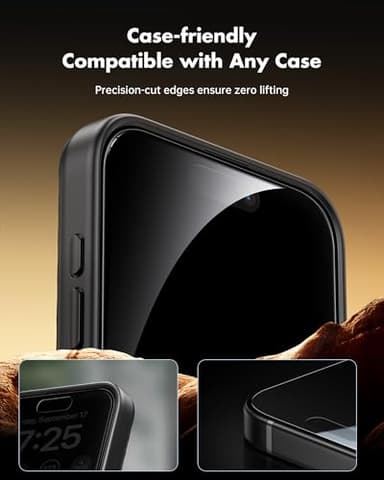 UNBREAKcable Privacy Screen Protector for iPhone 15 Plus, Anti-Spy Shatterproof Tempered Glass [True 28°Anti Spy] [9H Hardness] [Easy Installation Frame] Black Protector for iPhone 6.7" - 2 Pack - Image 7