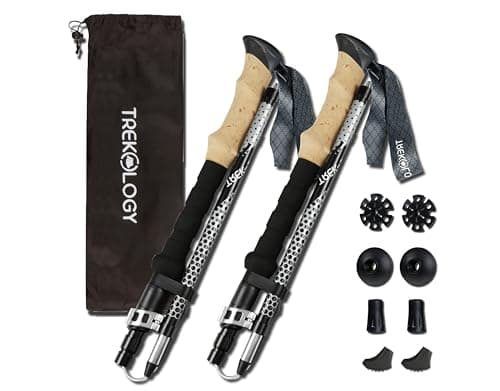 TREKOLOGY Trek-Z Collapsible Hiking & Trekking Poles - Balance Support for Seniors, Women, and Men, 2pc Per Set - Image 1