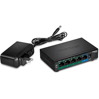 TRENDnet 5-Port Gigabit PoE+ Switch, 32W PoE Power Budget, 10Gbps Switching Capacity, IEEE 802.1p QoS, DSCP Pass-Through Support, Fanless, Wall Mountable, Lifetime Protection, Black, TPE-TG52 - Image 5