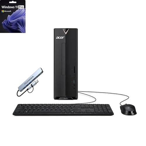 acer Aspire Desktop | 64GB RAM | 2.5TB Storage (2TB SSD+512GB Docking Station Set | Windows 11 Pro with Microsoft Office Trial | Dual-Core Intel Celeron | Keyboard & Mouse | Wi-Fi | Black - Image 1
