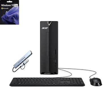acer Aspire Desktop | 64GB RAM | 2.5TB Storage (2TB SSD+512GB Docking Station Set | Windows 11 Pro with Microsoft Office Trial | Dual-Core Intel Celeron | Keyboard & Mouse | Wi-Fi | Black - Image 1