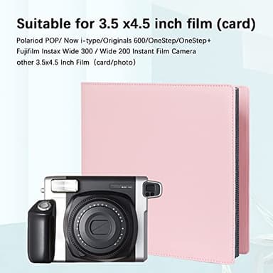 192 Pockets Large Photo Album for Polaroid i-Type/600/SX-70 Instant Photos,3.5x4.25 Picture Book fits Fujifilm Instax Wide 400/300 Film (Pink) - Image 2