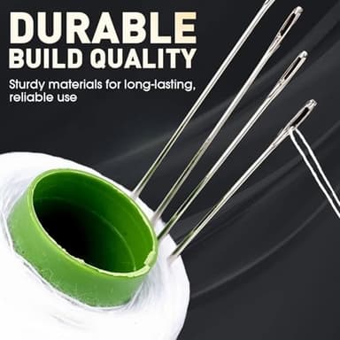 Big Eye Steel Sewing Needles Kit, Stainless Steel Sewing Needles Kit for Hand Sewing [25 Steel Needles, 1 Needle Box, 1 Seam Sewing Thread Ripper, 2 Needle Threaders, 6 Threads, 2 Thimbles] (37pcs) - Image 3