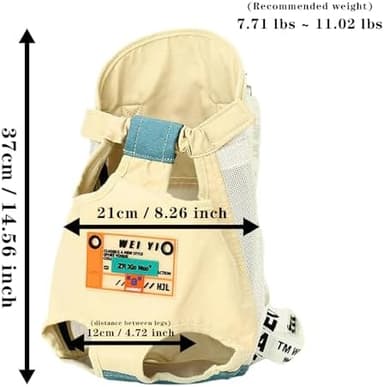 Pet mesh cat Breathable, Lightweight, Portable cat and Dog Backpack Suitable for Small Pets-Morandi Functional Backpack Beige-L - Image 3