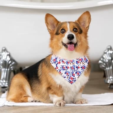Dog Collars and Bandanas - Soft Adjustable Fancy Floral Boys Girls Puppy Collar for Small Medium Large Dogs. - Image 6