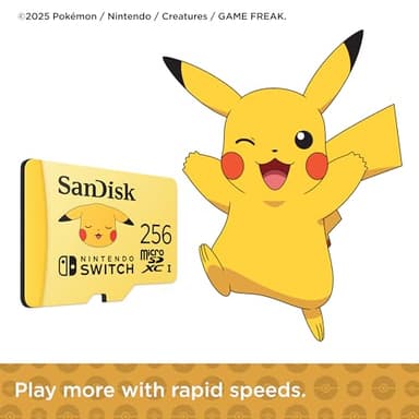 SanDisk 256GB Pokémon Pikachu microSDXC Card Licensed for Nintendo-Switch - Made for Nintendo-Switch 1, OLED, and Lite - SDSQXAO-256G-GN6ZK - Image 3