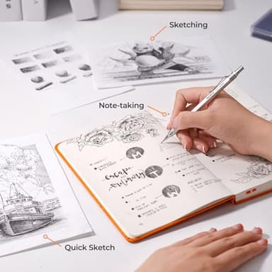Nicpro 0.9 mm Metal Mechanical Pencil Set with Case, with 3PCS MP1000 0.9mm Drafting Pencil, 8 Tubes HB Lead Refills, 3PCS Eraser, Erasers Refills for Artist Writing, Drawing, Sketching, Silver - Image 6