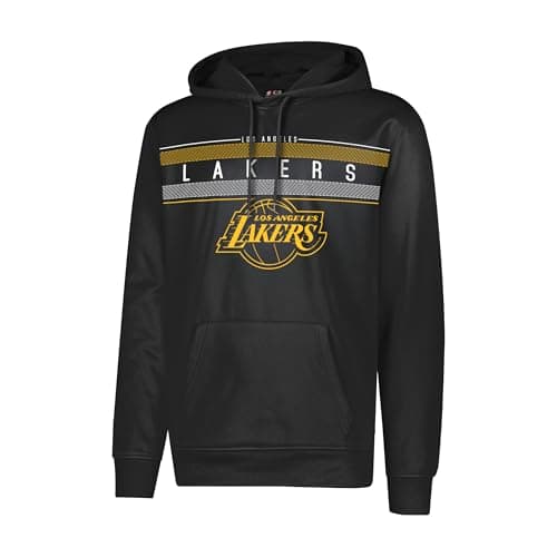 Ultra Game NBA Official Men’s Super Soft Midtown Hoodie Pullover Sweatshirt - Unisex, Los Angeles Lakers, Black, X-Large - Image 1