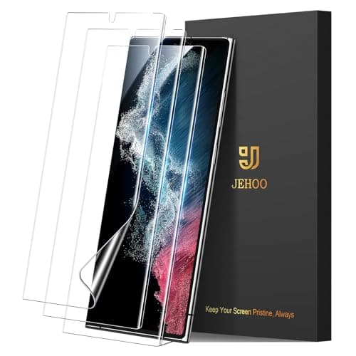 JEHOO [3 Pack] Screen Protector Compatible with Galaxy S22 Ultra Flexible TPU, Fingerprint Unlock, Scratch Resistant, Easy Installation, Case Friendly, Bubble Free - Image 1