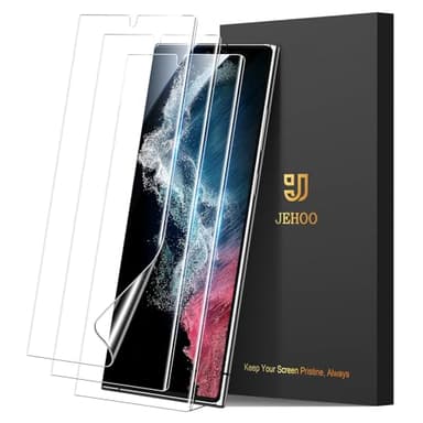 JEHOO [3 Pack] Screen Protector Compatible with Galaxy S22 Ultra Flexible TPU, Fingerprint Unlock, Scratch Resistant, Easy Installation, Case Friendly, Bubble Free - Image 1