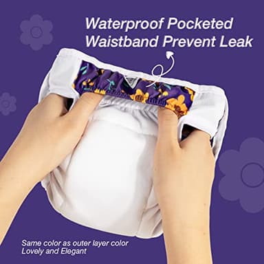 Pet Soft Washable Female Diapers (3 Pack) Female Dog Diapers, Comfort Reusable Doggy Diaper for Girl Dog in Period Heat (Cute Flower, XL) - Image 3