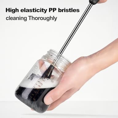 [3 Pack] Bottle Brush, 15 Inches Stainless Steel Long Handle Baby Bottle Scrub Cleaning Brushes with Straw & Lid Brushes for Sports Water Bottle, Cups, Coffee Mugs, Glasswares, Tumblers, Wine Decanter - Image 3