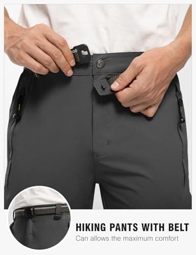 TBMPOY Men's Lightweight Hiking Pants Quick Dry Mountain Fishing Camping Travel Outdoor Pants Thin Dark Grey XL - Image 4