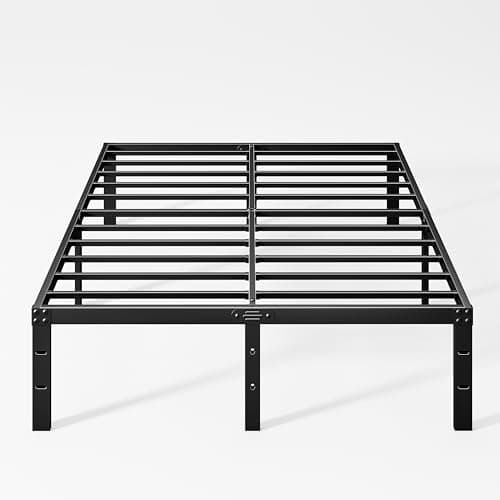 LUKIROYAL Full Metal Bed Frame - 14 inch No Box Spring Needed, Platform Design, Heavy Duty 9 Legs, Easy Assembly, Black, Full Size - Image 1