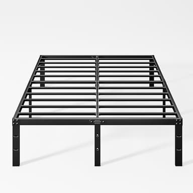 LUKIROYAL Full Metal Bed Frame - 14 inch No Box Spring Needed, Platform Design, Heavy Duty 9 Legs, Easy Assembly, Black, Full Size - Image 1