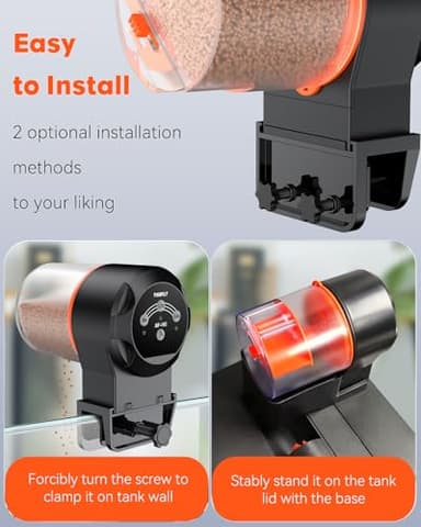 Pawfly Automatic Fish Feeder for Aquarium - Auto Vacation Timer Fish Food Dispenser for Pellets, Flakes & Strips, 100/200 ml Adjustable, Battery Operated (Battery Not Included) - Image 4