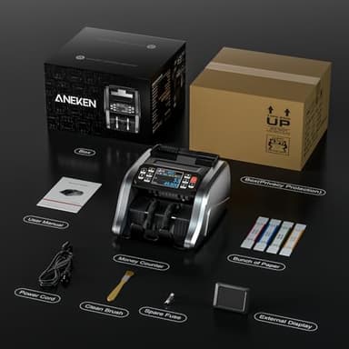 Aneken N60 Mixed Denomination Money Counter Machine, Value Counting, UV/MG/IR/DD Counterfeit Detection, 3.5" TFT Display Cash Counting Machine, Printer Enabled Bill Counter for Business - Image 8