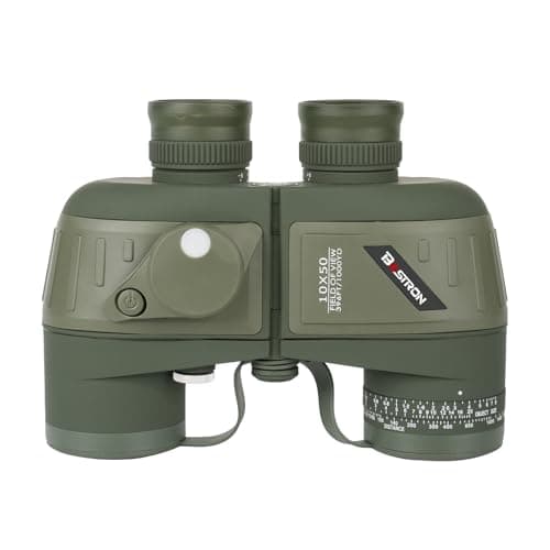 BOSTRON 10X50 Marine Binoculars for Adults with Rangefinder & Compass, Phone Adapter, Military IPX7 Floating Waterproof Binoculars with BAK4 Prism FMC Lens for Sailing Boating Navigation Bird Watching
