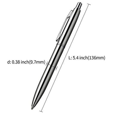 ChaoQ 3 Pcs Retractable Metal Ballpoint Pens, for Gift, Business, Office, 1.0mm Medium Point Black Ink, 6 Extras Replaceable Metal Refills - Stainess Steel - Image 2