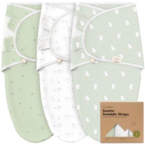 3-Pack Organic Baby Swaddle Sleep Sacks - Swaddles for Newborns, Infant 0-3 Months, Baby Girls, Boys, Soft & Snug Newborn Sleep Sack, Nursery Swaddling Blankets (Bunnies) - Image 1