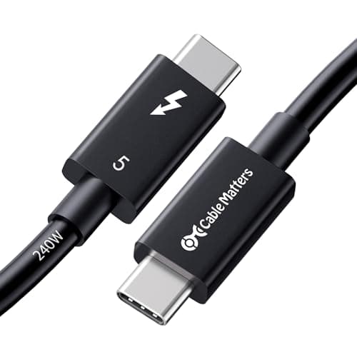 Cable Matters [Intel Certified] 80Gbps Thunderbolt 5 Cable with up to 120Gbps Bandwidth Boost and 240W Charging - 1m / 3.3ft, Compatible with Thunderbolt 4, USB4, and USB C, Black - Image 1