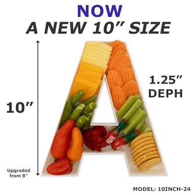 10" Reusable Plastic Box Form Tray Display for Treats, Charcuterie, Cake Pop, Candy, Charcuterie Box, Custom Charcuterie Letters Fillable - Reusable Letter Box - (White Plastic, S) - Image 3