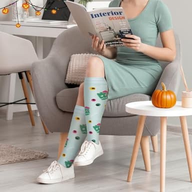 fenglaoda Compression Socks Women Men 6 Pairs, Knee High Best Support Circulation Socks for Running, Travel, Flight, Nurse - Image 4