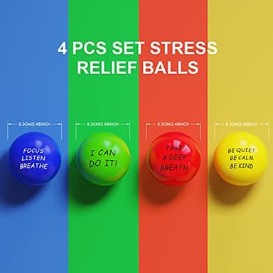 ALMAH Motivational Stress Balls for Kids and Adults (4 Pack), Stress Relief Balls, Hand Exercise Therapy Balls for Anxiety, Fidget, Tension, Manage Anger and Stress - Image 5
