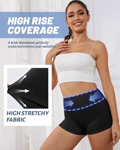 NexiEpoch 2 Pack Biker Shorts for Women - 3"/5"/8" Booty Volleyball High Waisted Black Spandex Shorts for Yoga Dance Workout - Image 4