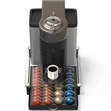 DecoBrothers Crystal Tempered Glass Vertuo Pod Holder Drawer, 24 Large or 48 Small Nespresso Capsule Organizer - Image 4