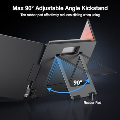 KYY Laptop Screen Extender, 15.6" Monitor Extender with Type-C Plug&Play, 1080P FHD Portable Triple Monitor for Laptop with Alloy Dual Display fit 13"-17", Portable Extended Screen for Mac/Wins/Chrome - Image 5